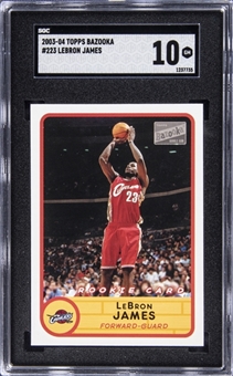 2003-04 Topps Bazooka #223 LeBron James Rookie Card - SGC GEM MINT 10